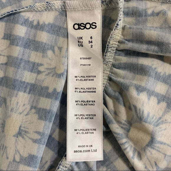 ASOS Floral Daisy Checkered Blue Sundress - Picture 5 of 6